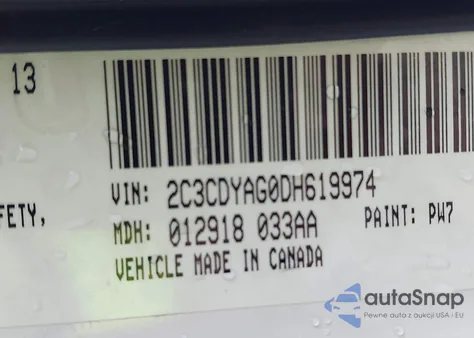 2013 Dodge Challenger Sxt from USA, damaged, VIN 2C3CDYAG0DH619974